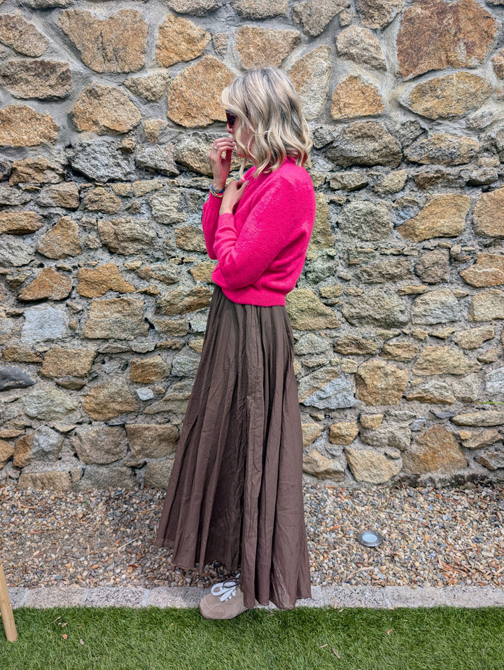 Round neck Alpaca Knitted Cardigan (pink on pre order)