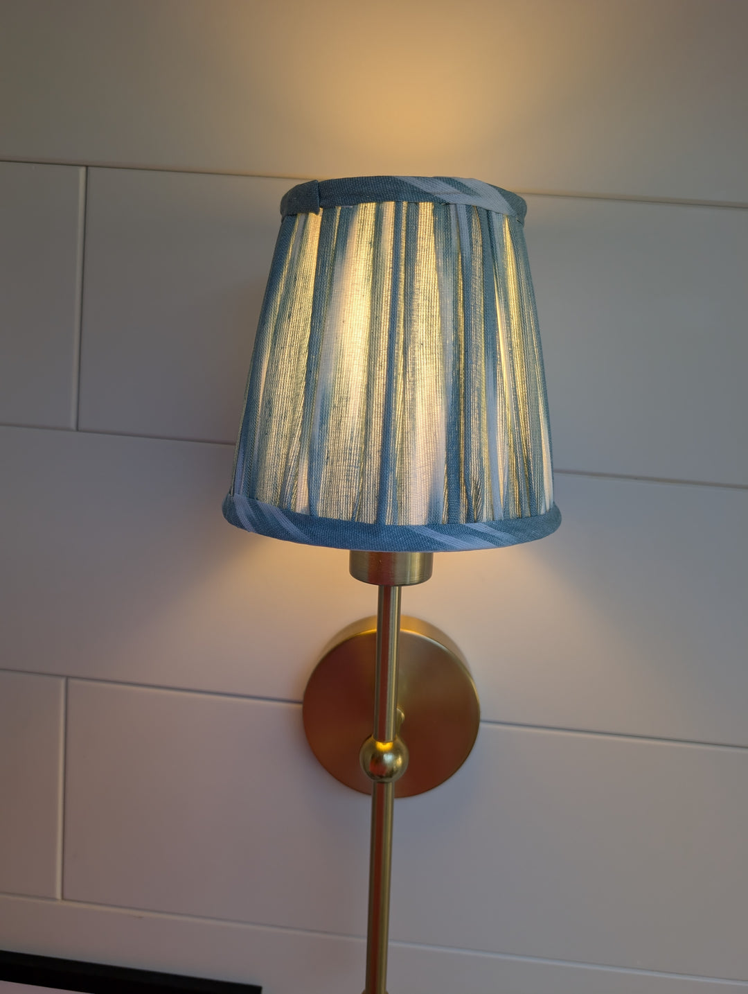 Sky Blue Ikat Pleated Lampshade-Lampshades-LNH Edit