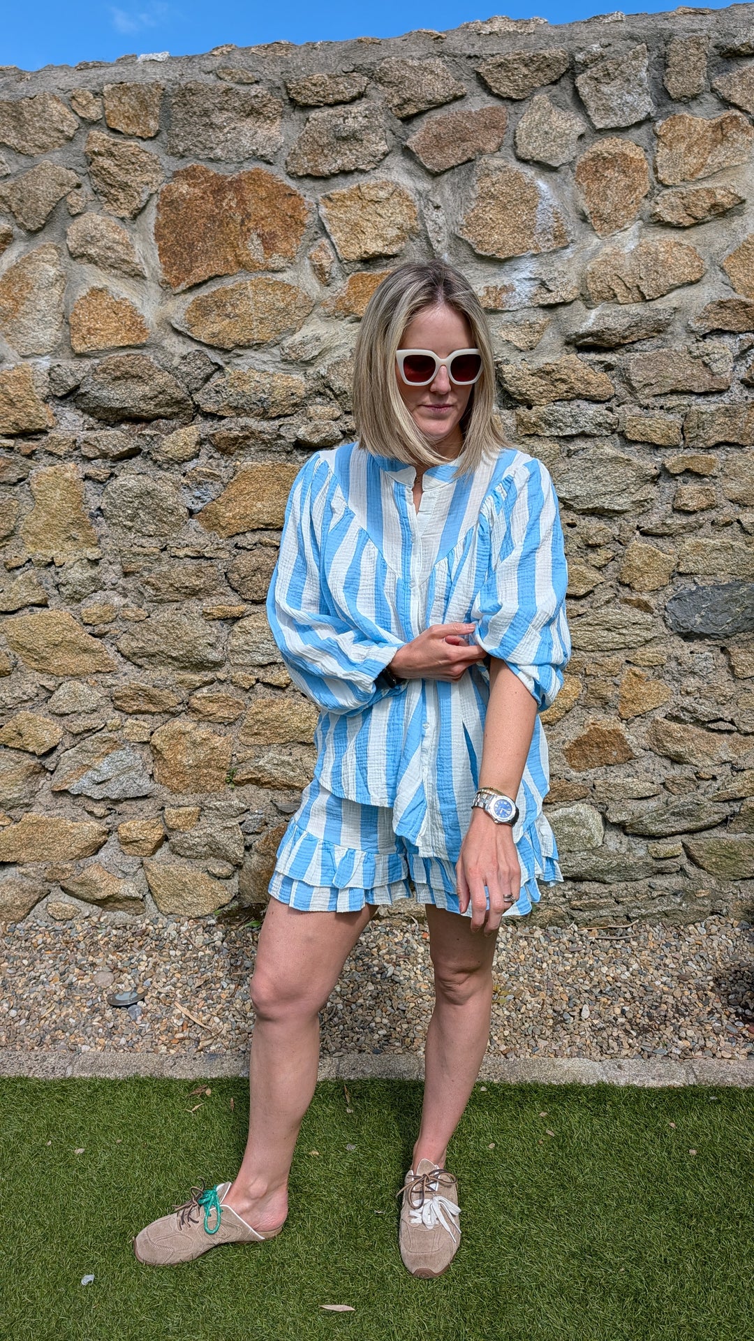 Bold Blue Stripe cotton Set--LNH Edit