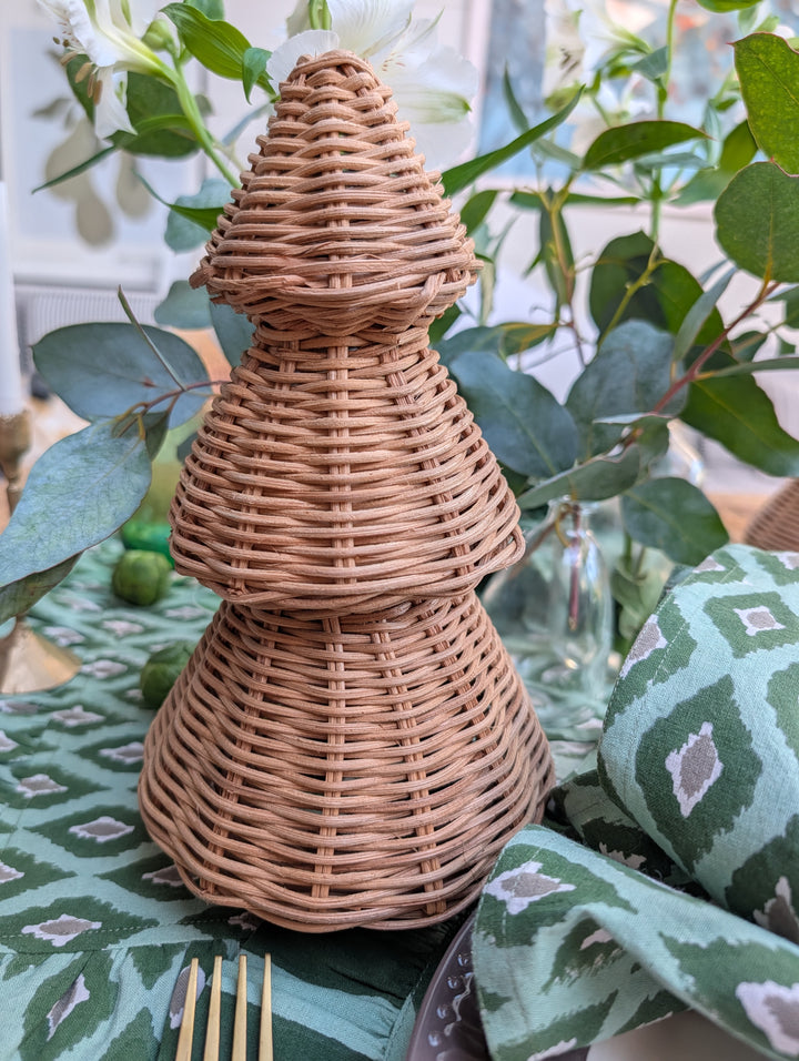 Handcrafted Rattan Christmas Tree – Natural, sold individually