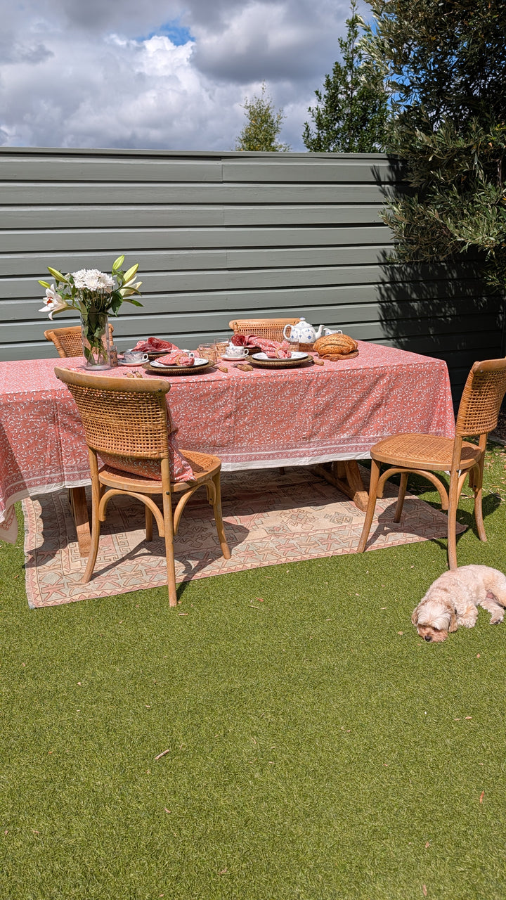 Tally Coral Rectangular Tablecloth