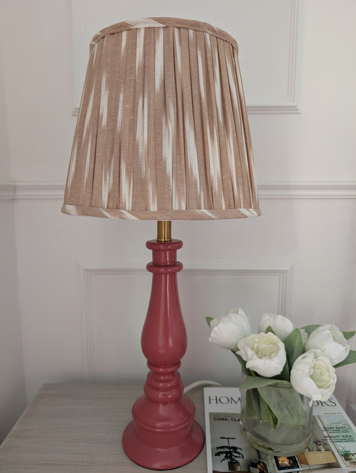 Beige Ikat Pleated Lampshade