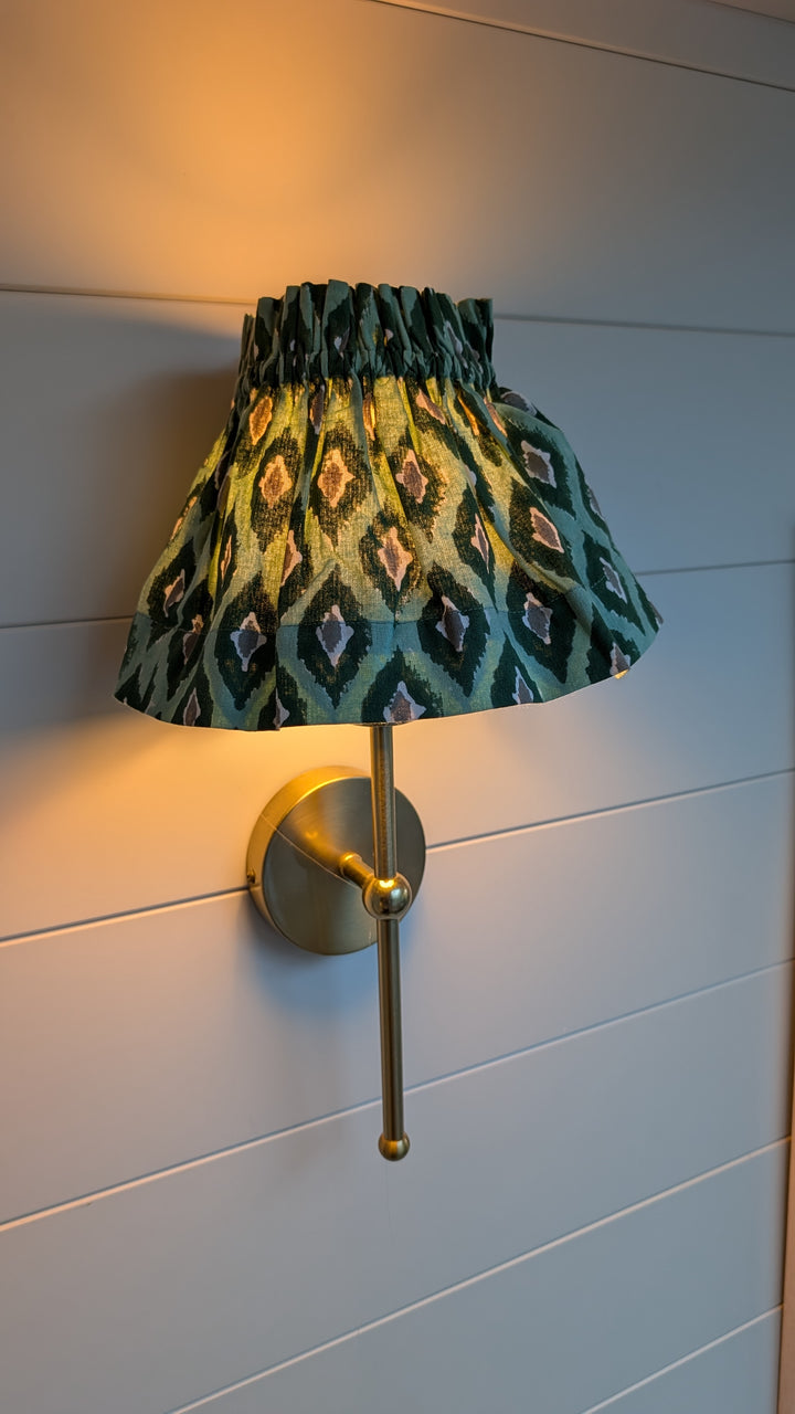 Small Ikat green Lampshade Cover