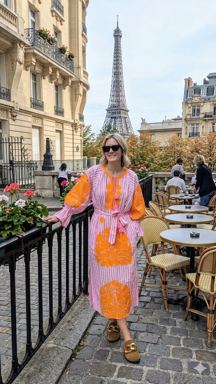 Simran dress Stripe Pink LIMITED EDITION