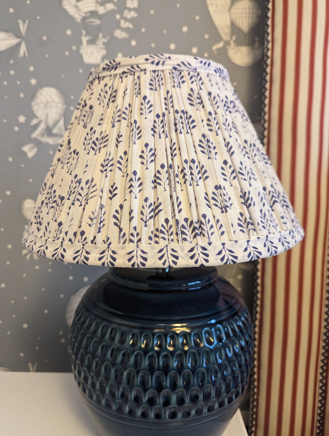 Sofia Blue Empire Pleated Lampshade