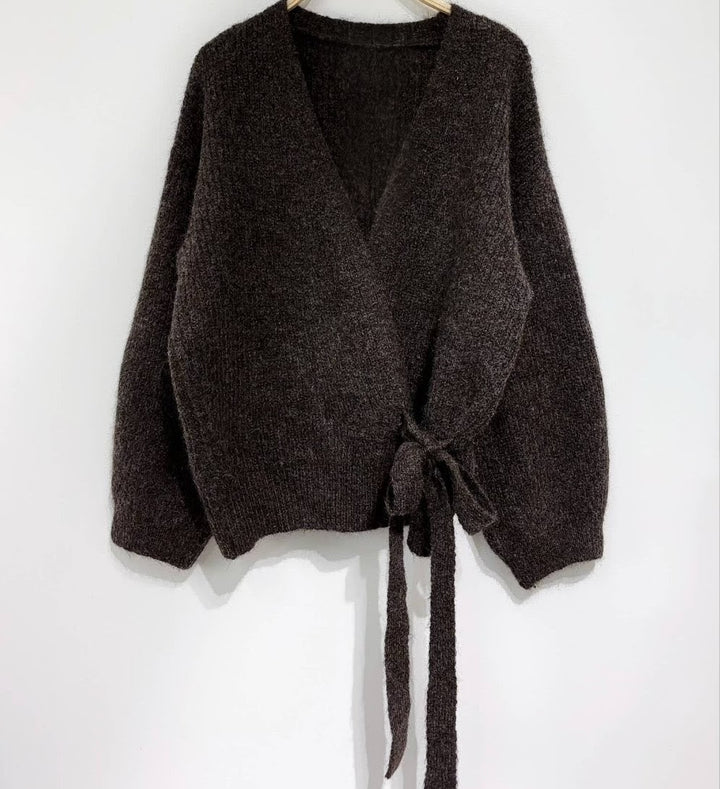 Chocolate Wrap-around cardigan