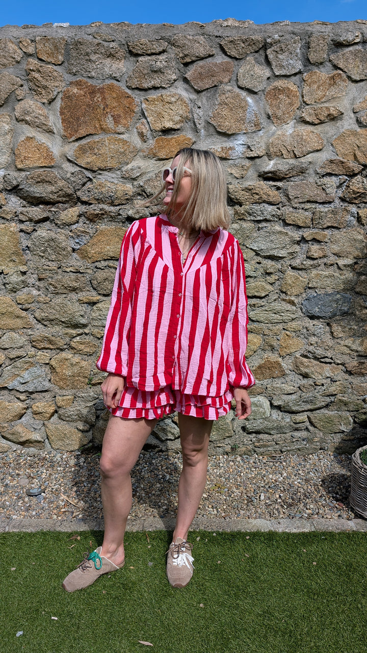 Bold Red Stripe cotton Set--LNH Edit