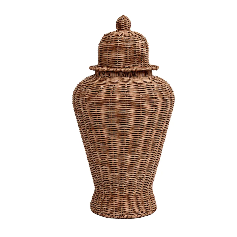 Large Rattan Ginger Jar