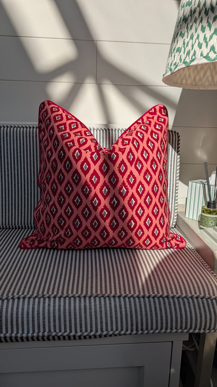 Ikat Red Cushion Cover