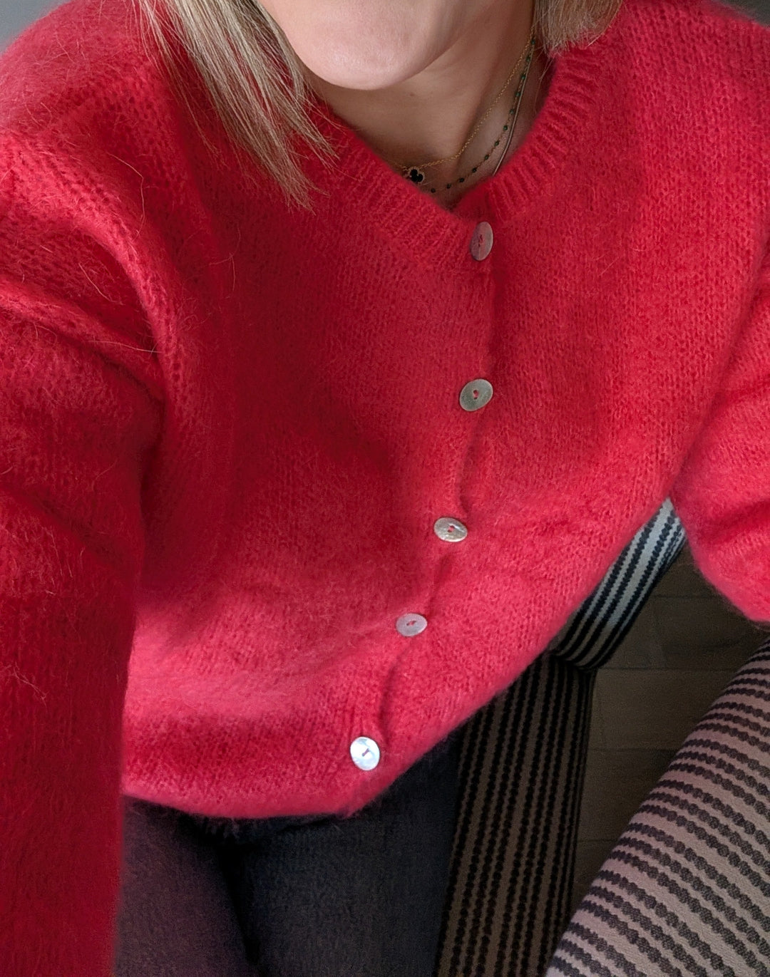 Coral Short Sleeve Mohair Cardi