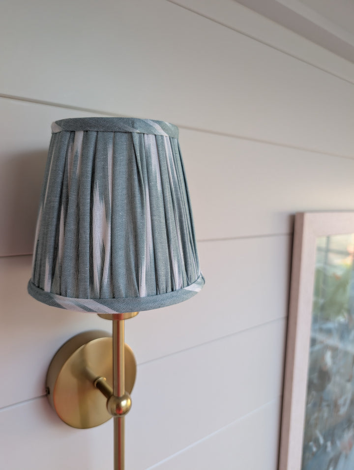 Sky Blue Ikat Pleated Lampshade-Lampshades-LNH Edit
