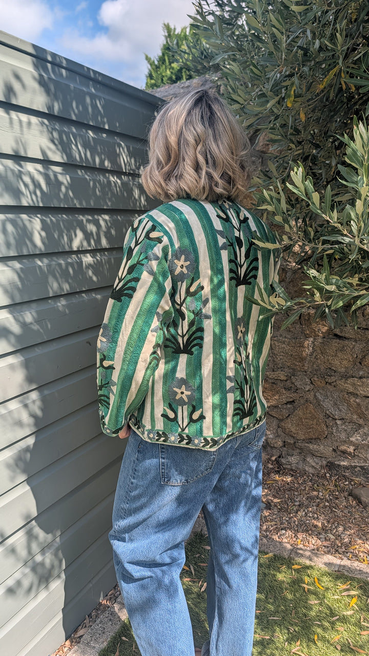 Embroidered Velvet Suzani Jacket | No. 082-Jackets &amp; Coats-LNH Edit