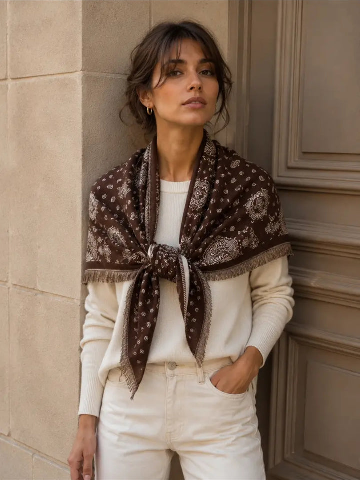 Large 2 in 1 Brown Scarf