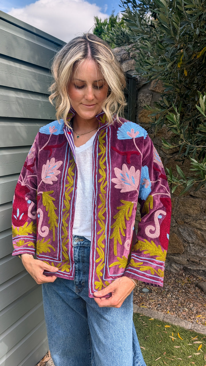 Embroidered Velvet Suzani Jacket | No. 074