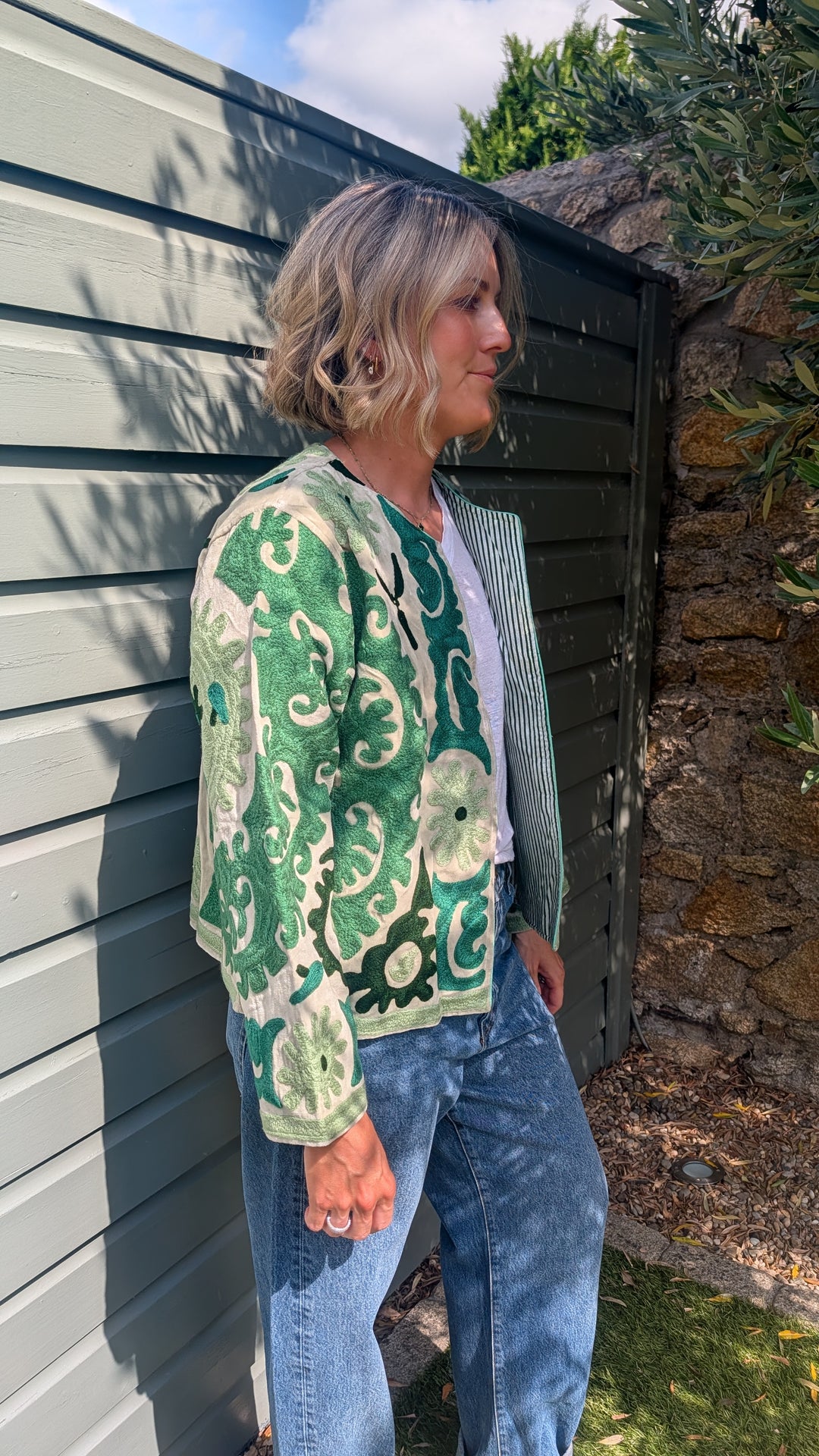 Embroidered Velvet Suzani Jacket | No. 080-Jackets &amp; Coats-LNH Edit