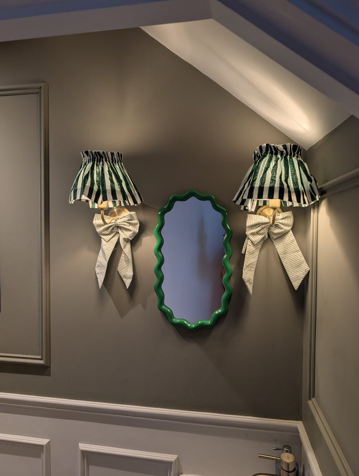 Ivy Green Stipe Lampshade Cover