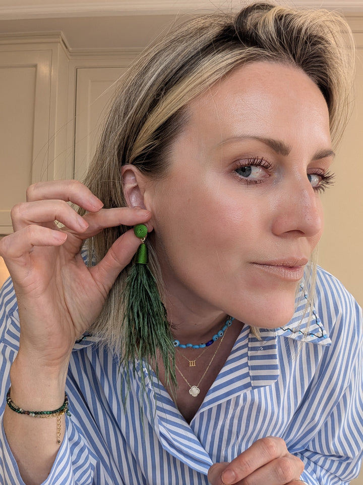 Green Pluma Earrings