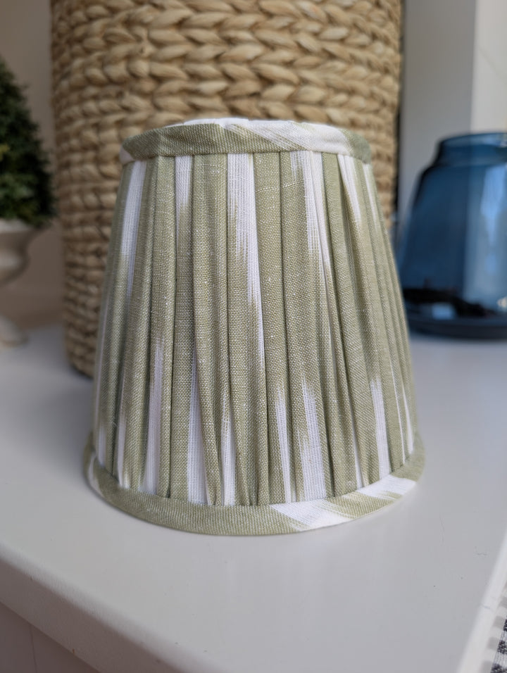 Green Ikat Pleated Lampshade-Lampshades-LNH Edit
