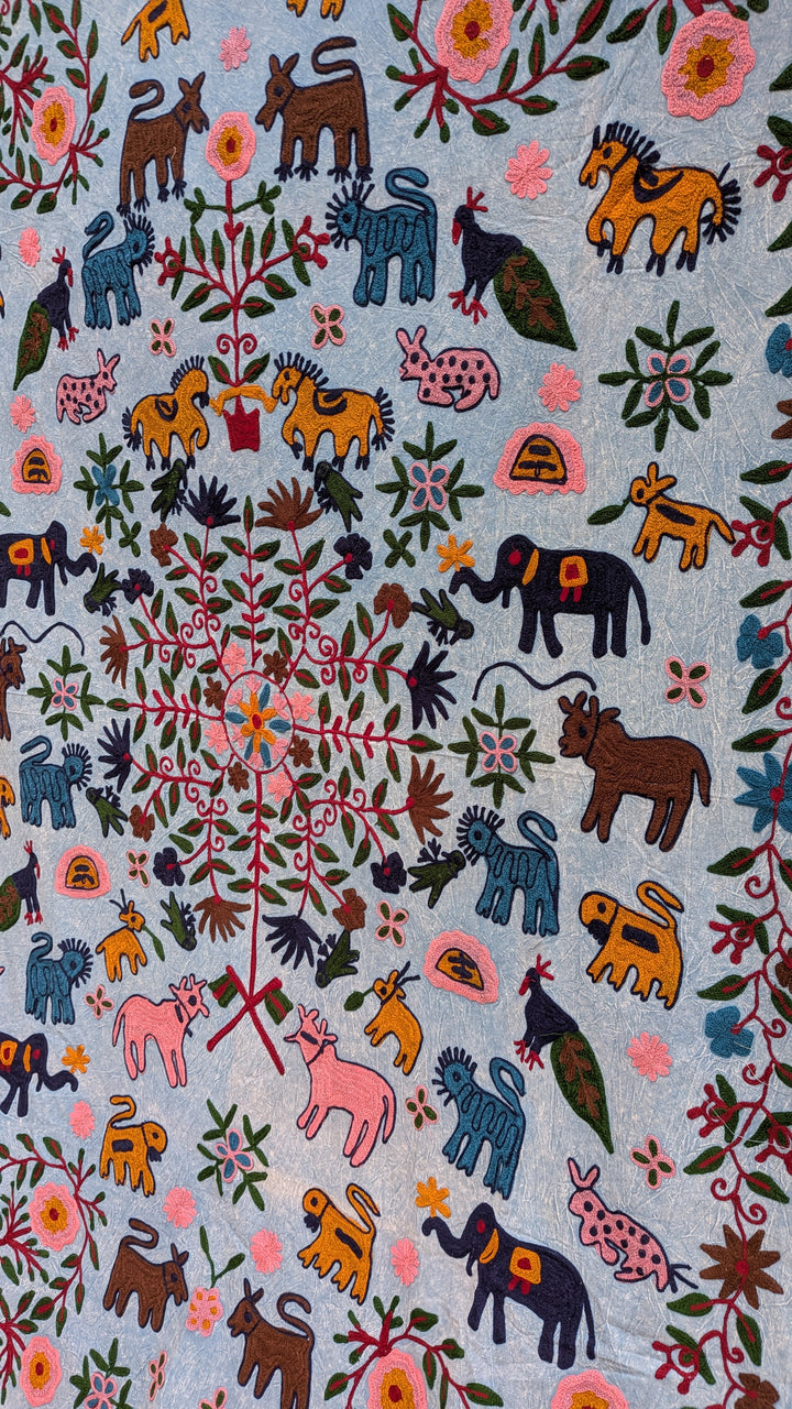 Suzani 063, Animal Blue