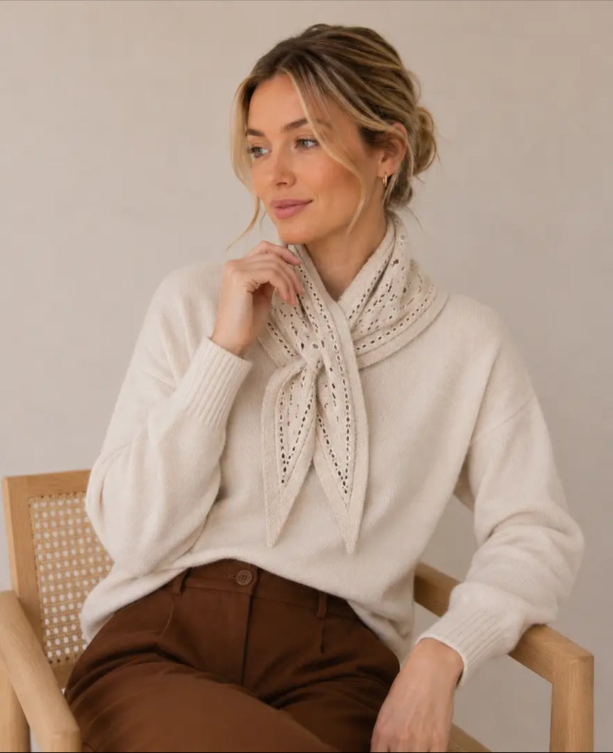 Cream Triangular Scarf