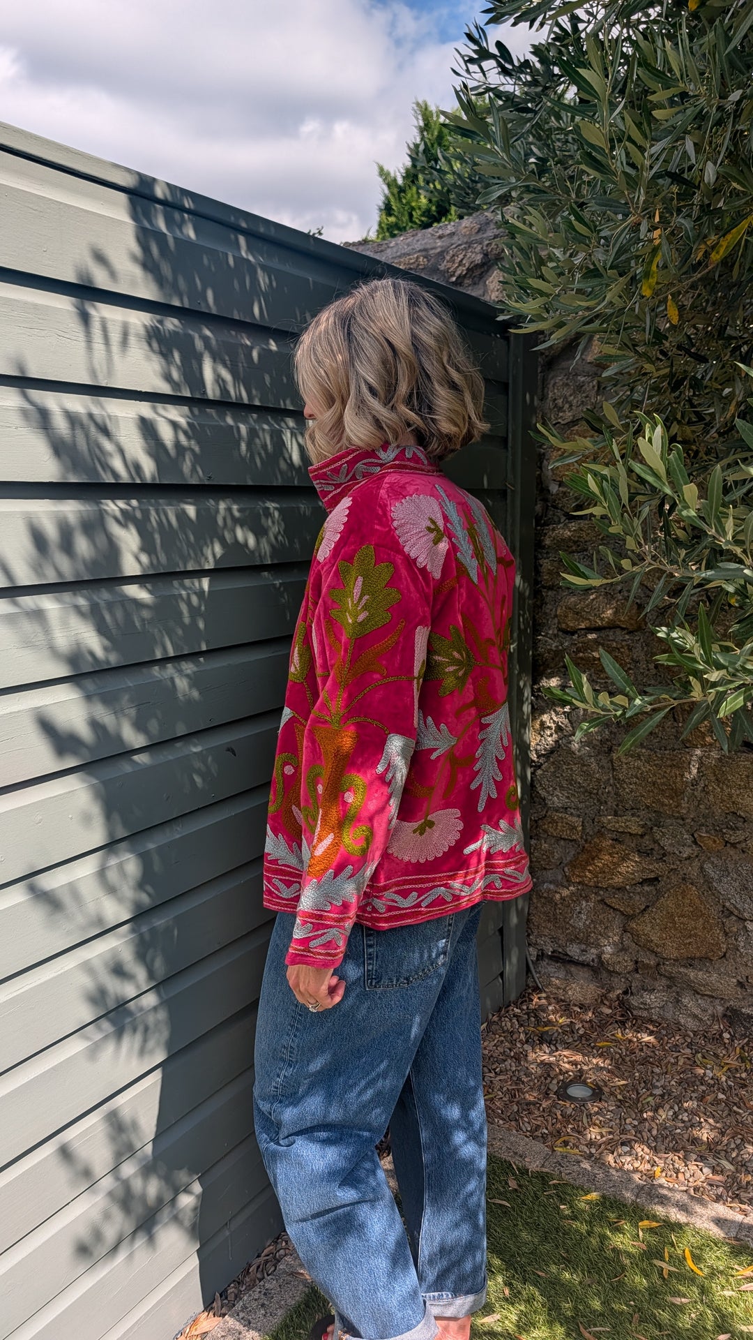 Embroidered Velvet Suzani Jacket | No. 085-Jackets &amp; Coats-LNH Edit