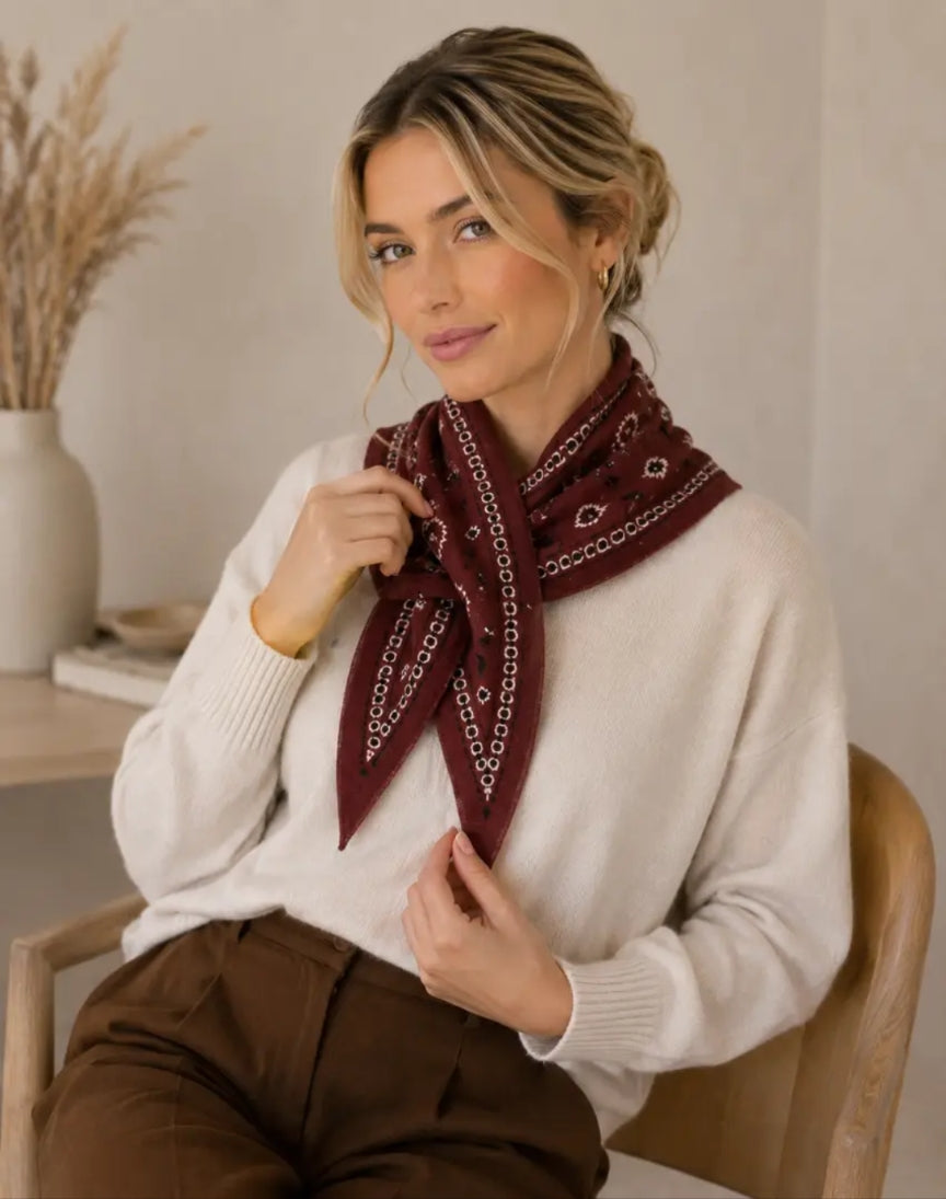 Burgundy Triangular Scarf