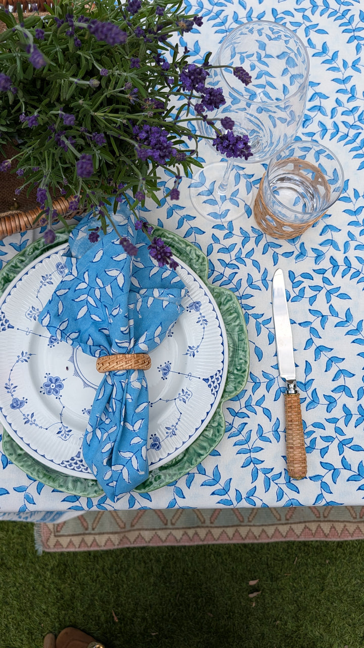 Tally Blue/WHite Rectangular Tablecloth