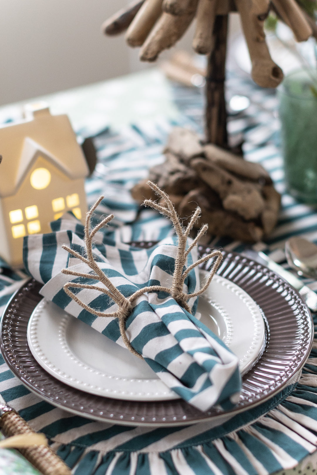 Reindeer Antler Napkin Rings – Set of 2