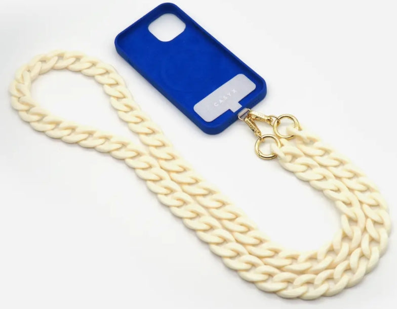 Cream Phone Chain with Universal Strap – Fits All Cases
