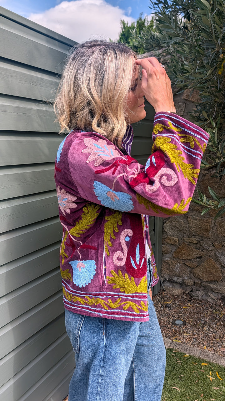 Embroidered Velvet Suzani Jacket | No. 074