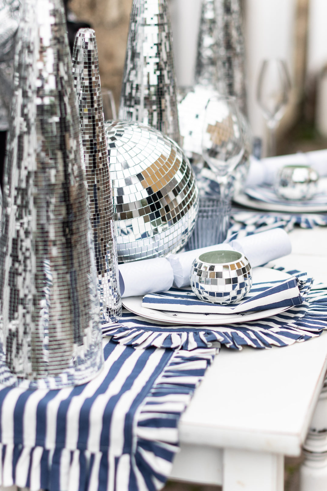 Silver Mirror Cone Tree – 2 Sizes, Sold Individually
