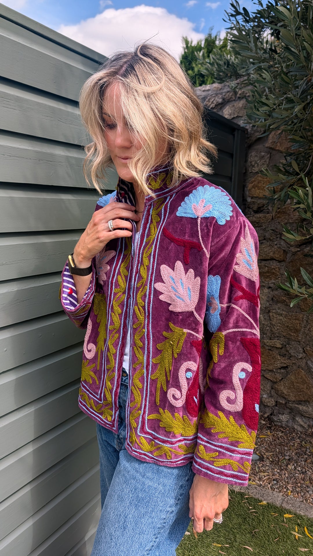 Embroidered Velvet Suzani Jacket | No. 074