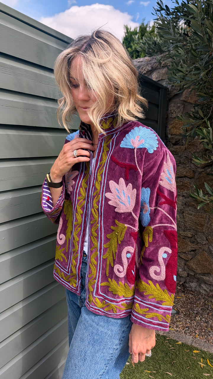 Embroidered Velvet Suzani Jacket | No. 074