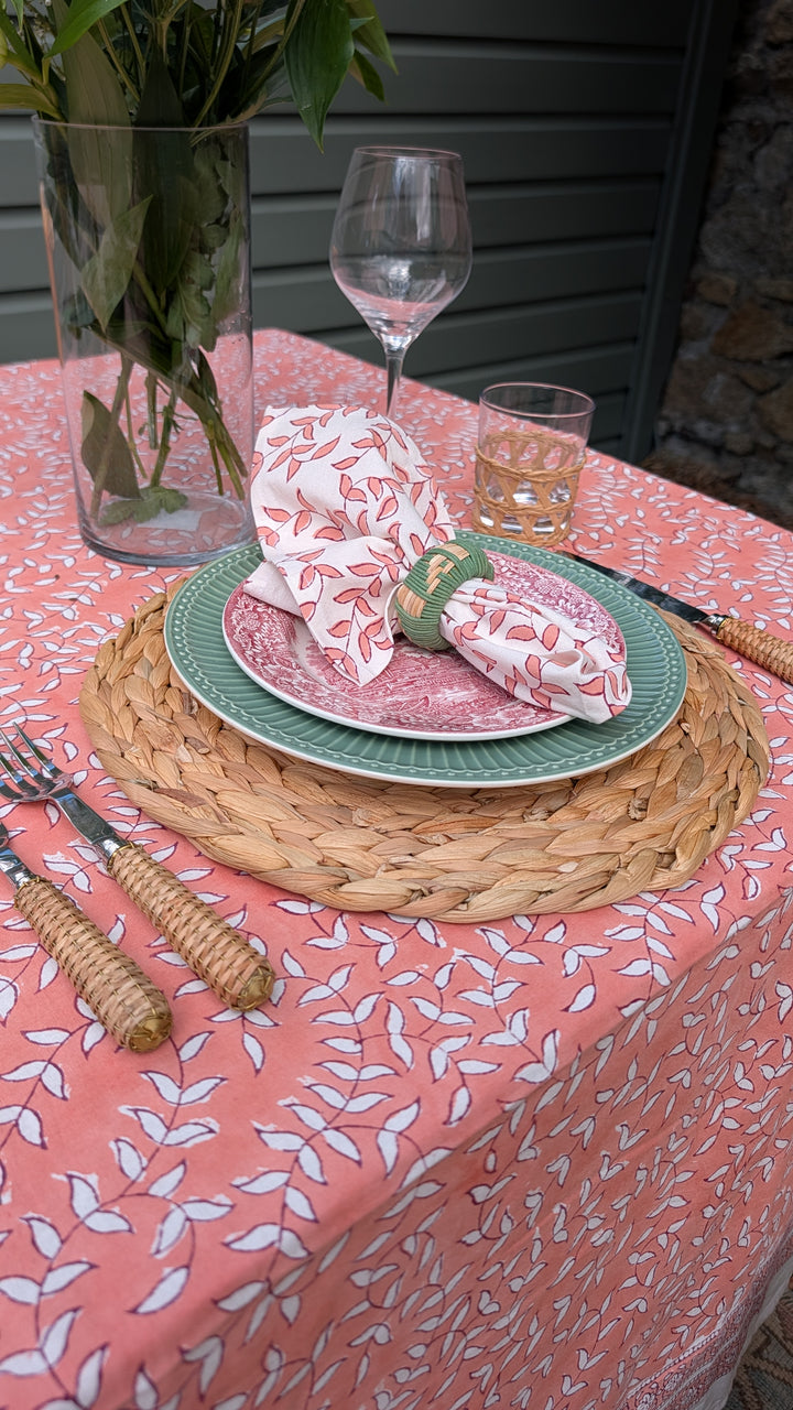 Tally Coral Rectangular Tablecloth