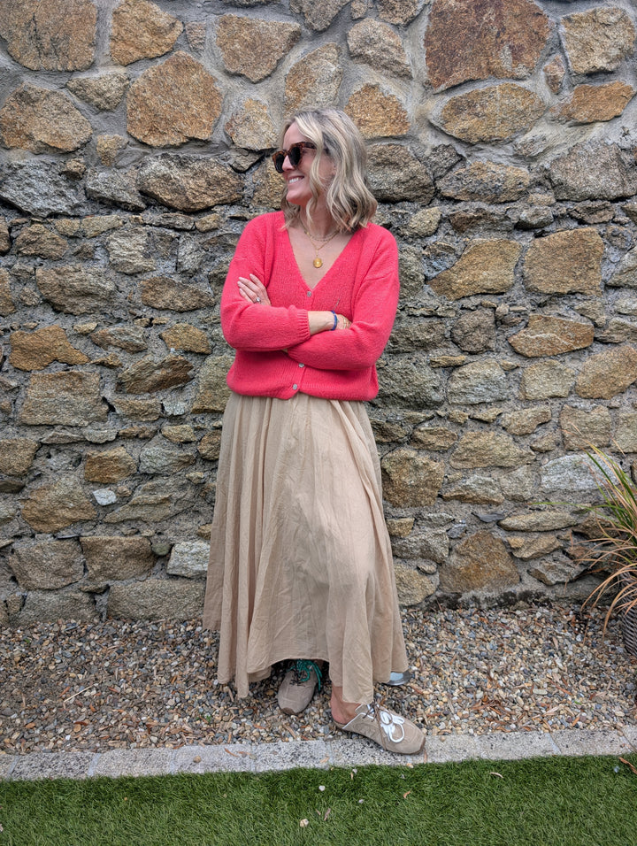 Mohair V Neck Knitted Cardigan