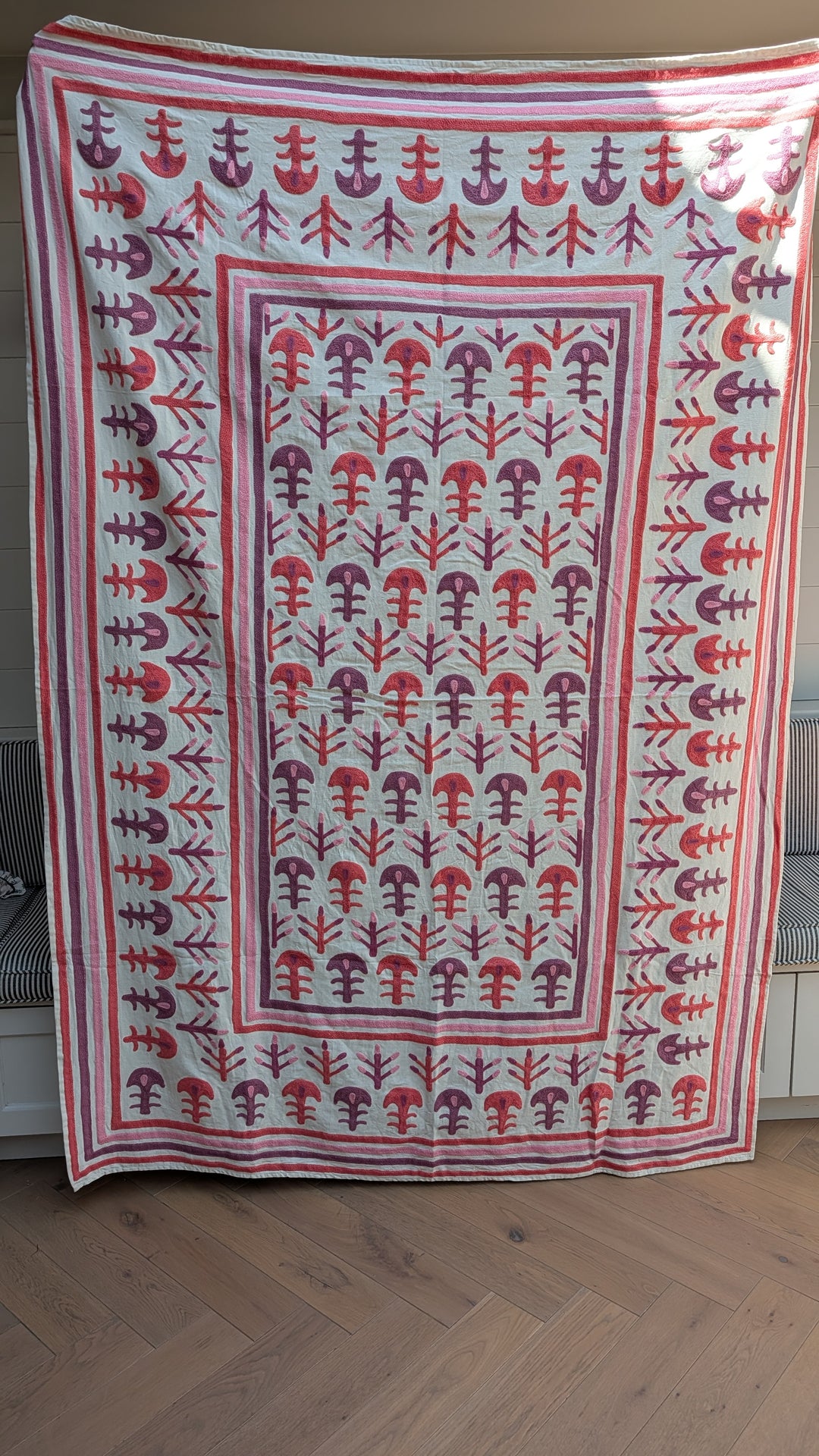 Suzani 058, Petal Pink-throw-LNH Edit