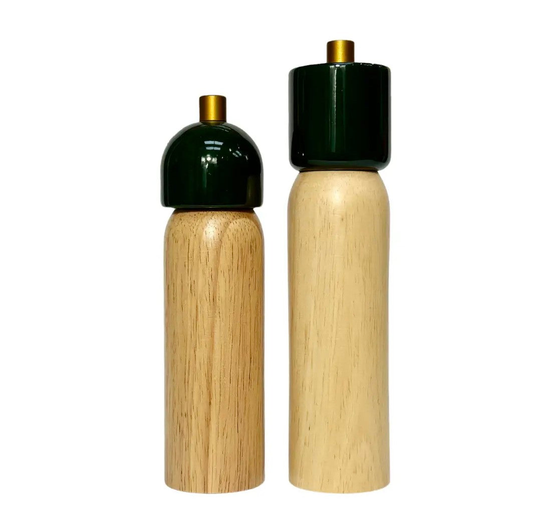 Salt/Pepper Grinder green and gold (Medium)