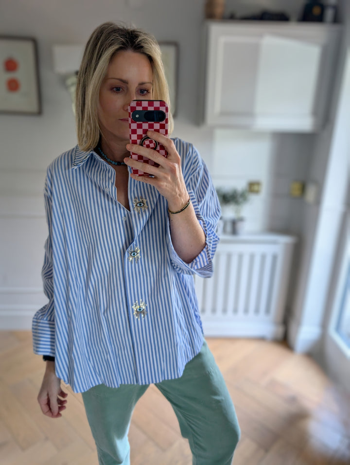 Striped Blue & White Shirt--LNH Edit