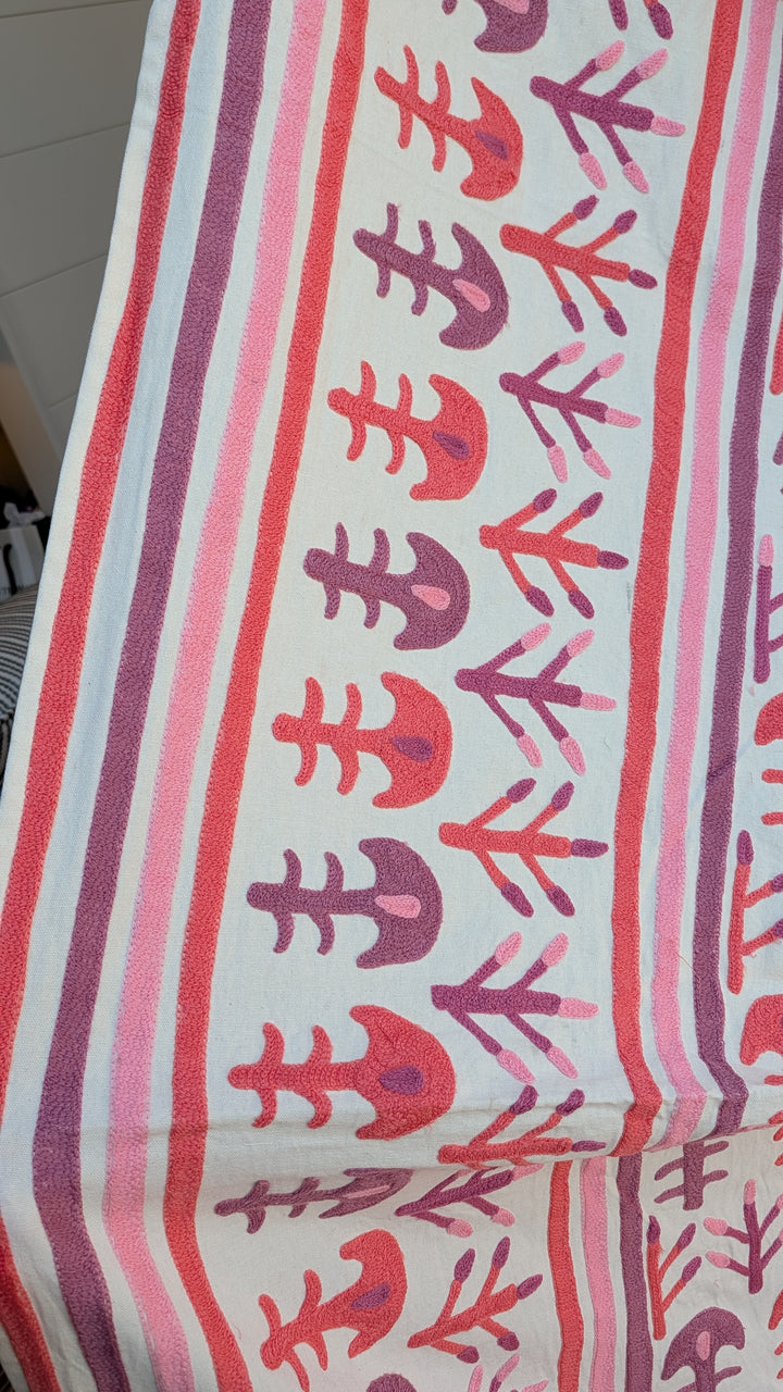 Suzani 058, Petal Pink-throw-LNH Edit