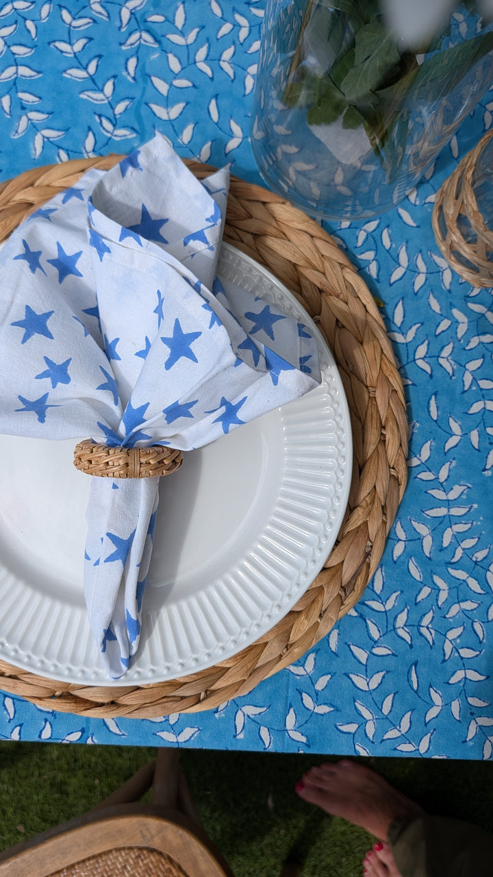 Tally Blue Rectangular Tablecloth