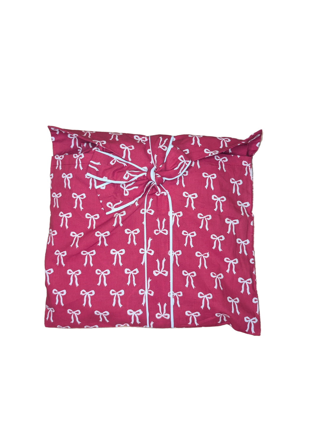 Christmas Bow Pyjama Set | Hand Block-Printed Cotton-Pyjamas-LNH Edit