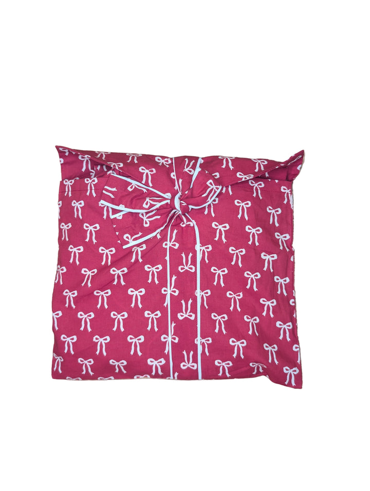 Christmas Bow Pyjama Set | Hand Block-Printed Cotton-Pyjamas-LNH Edit