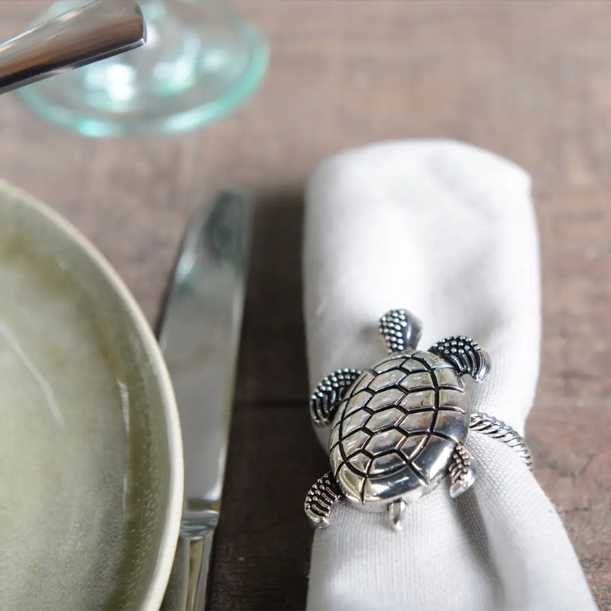 Set of 4 silver fish Napkin Rings-Napkin Rings-LNH Edit