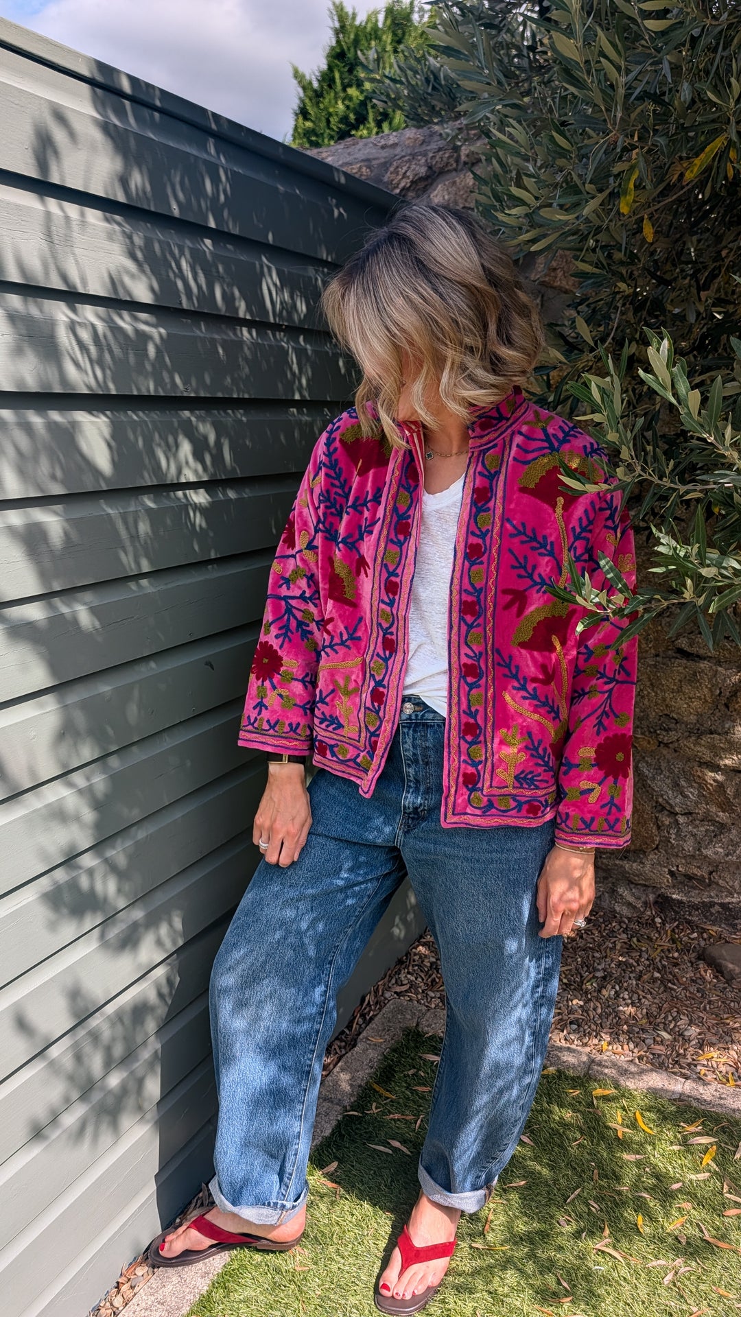 Embroidered Velvet Suzani Jacket | No. 076-Jackets &amp; Coats-LNH Edit