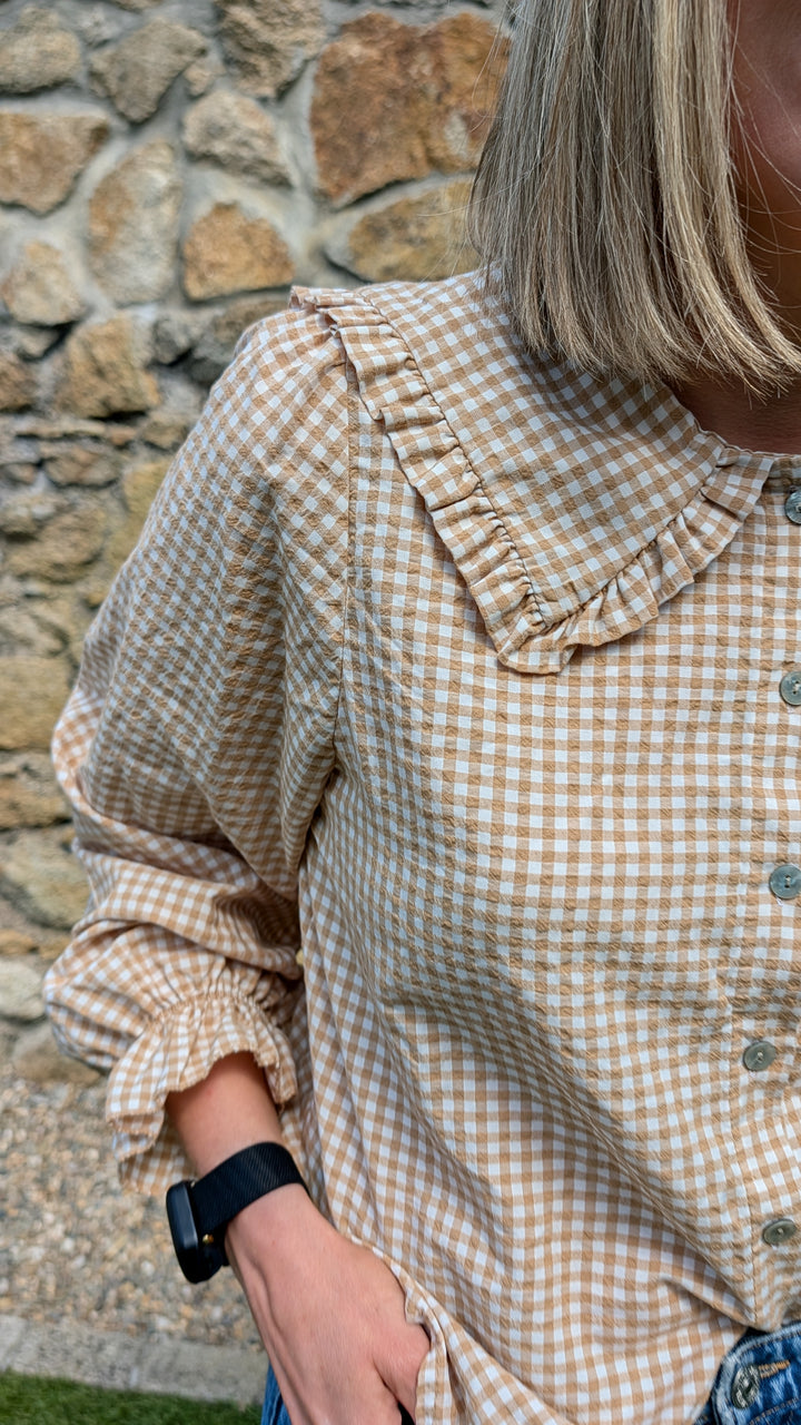 Beige gingham Blouse