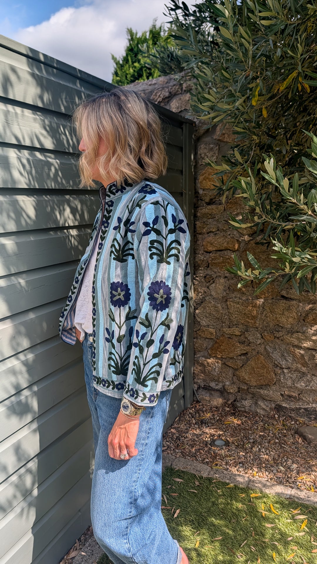 Embroidered Velvet Suzani Jacket | No. 077-Jackets &amp; Coats-LNH Edit