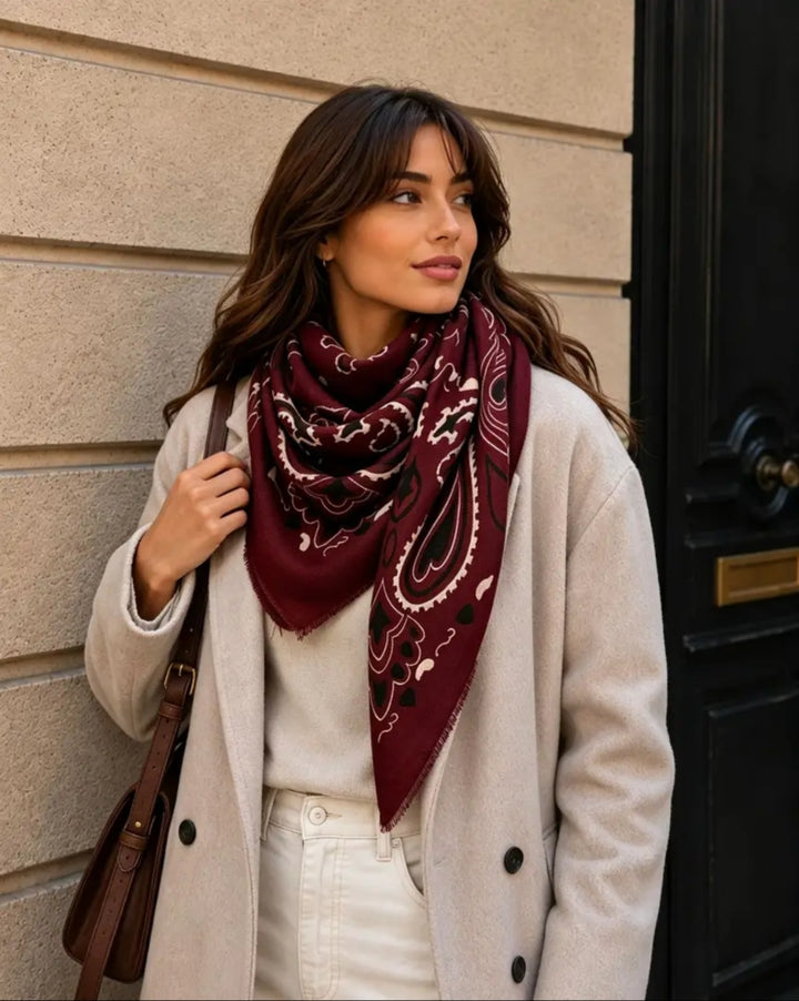 Pre order Large Burgundy bandana print Scarf