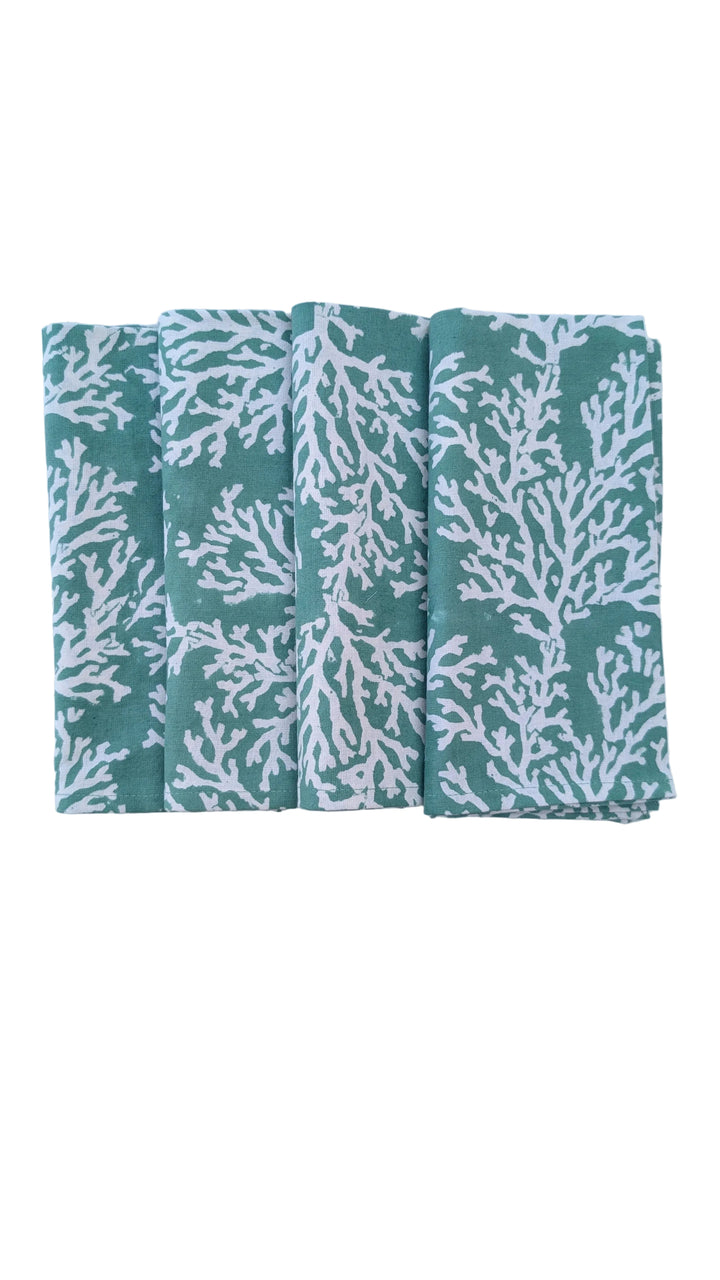 Coral Green Napkin, Set of 4