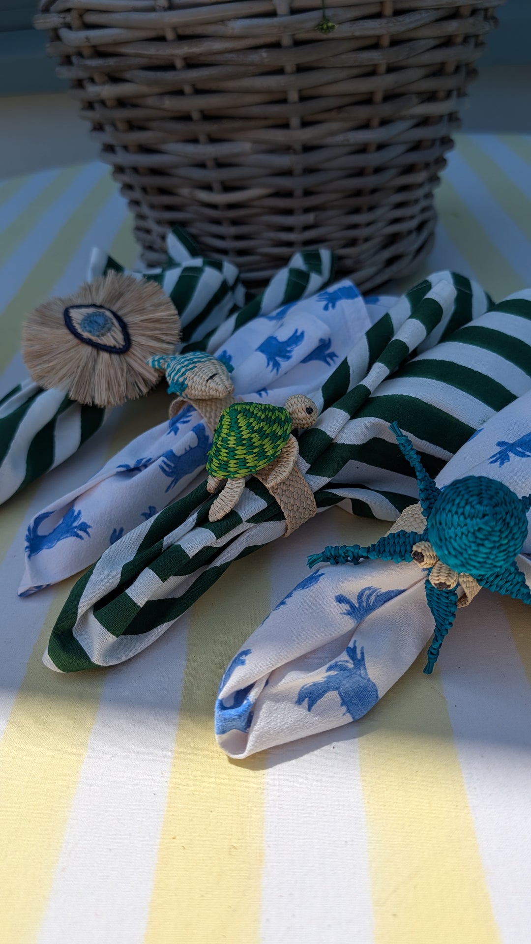 Blue Octopus Napkin Rings, Sold individually
