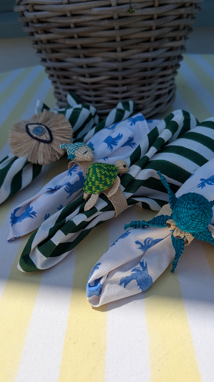 Blue Octopus Napkin Rings, Sold individually